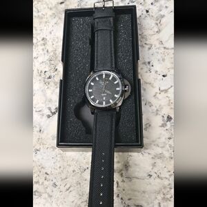 CENTRO MILANO Marino Notte 40mm Black Dial Quartz w Black Strap New Father's Day